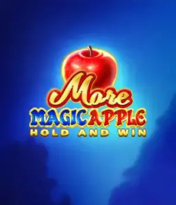 Step into the enchanting world of the More Magic Apple slot game by 3 Oaks Gaming, featuring a glistening red apple against a deep blue background. This graphic captures the enchanting theme with a touch of mystery. Ideal for fans of fantasy, the vibrant colors and enticing design make this slot stand out. 