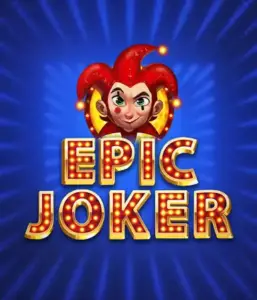 Step into the vibrant world of Epic Joker slot by Relax Gaming, featuring a playful joker with a vivid hairstyle set against a sparkling blue background. This graphic depicts the light-hearted spirit of classic slots, ideal for those who love traditional gameplay, providing a delightful adventure.