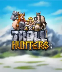 Immerse yourself in "Troll Hunters," where valiant Viking warriors stand ready to confront their foes. The logo displays a male and female Viking, armed and ready, with a frosty mountainous backdrop. They emanate power and determination, reflecting the essence of the game's adventurous theme.